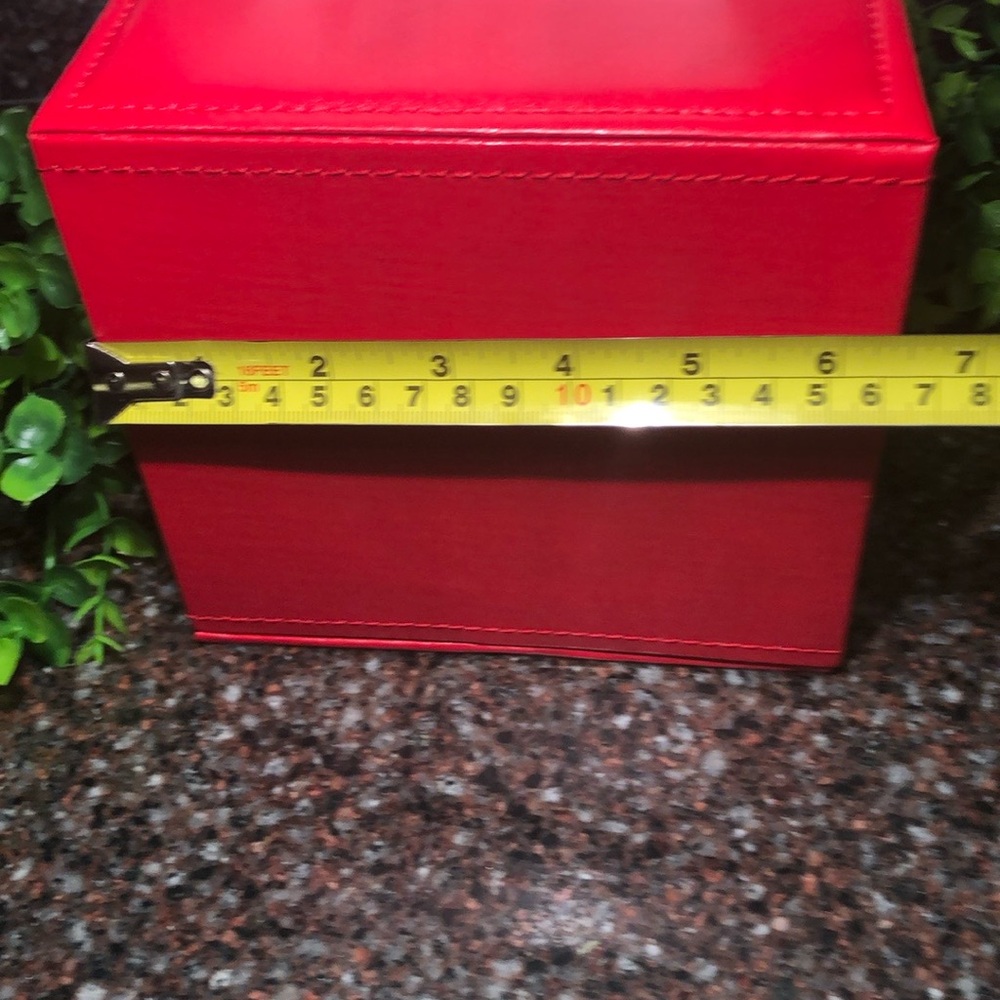 NWT Red Faux Leather Tissue box Multi Use Storage Box Magnetic Closure - Picture 10 of 15